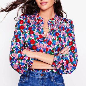 Boden Fay Smocked Jersey Shirt